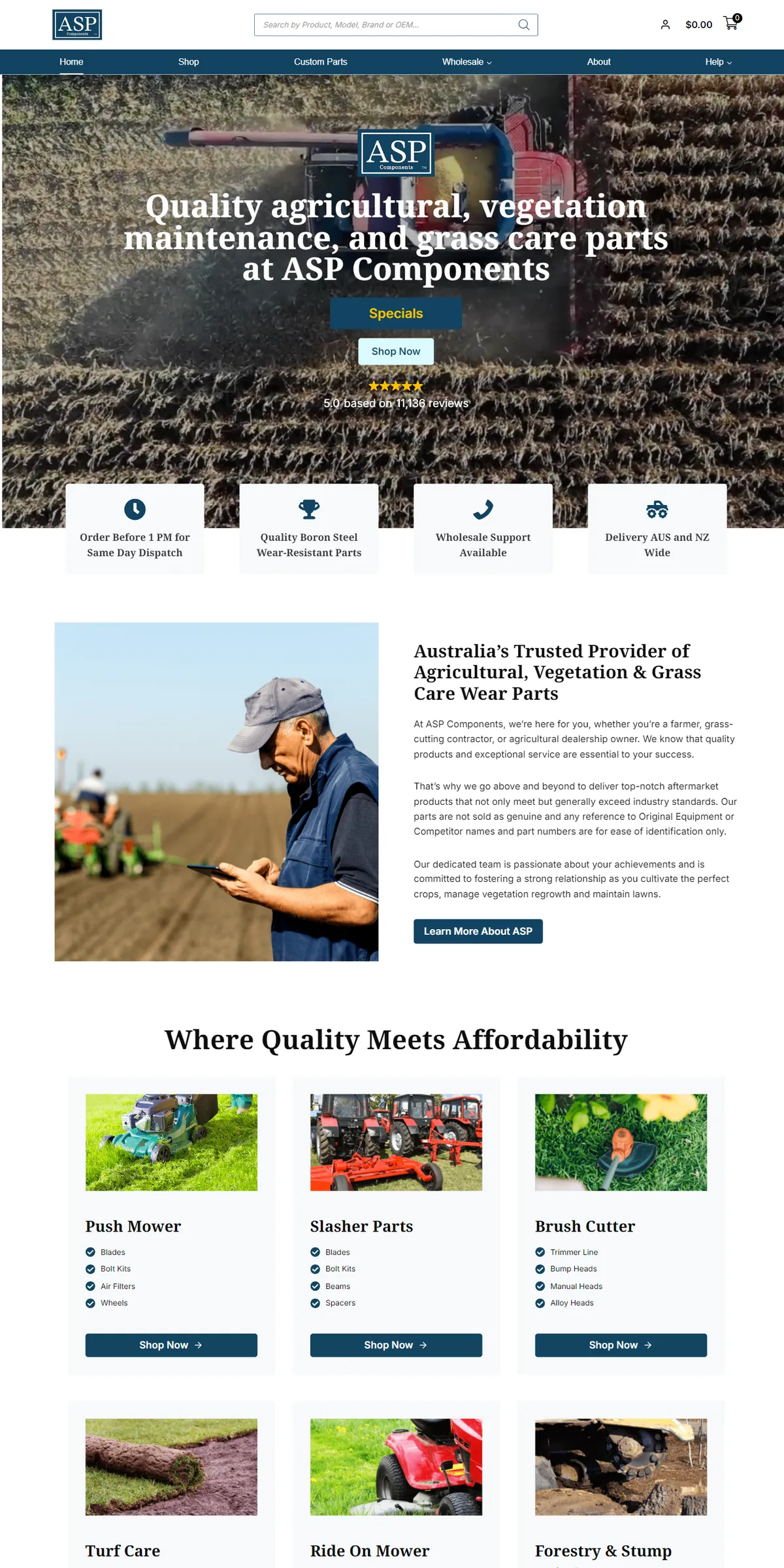ASP Components homepage screenshot