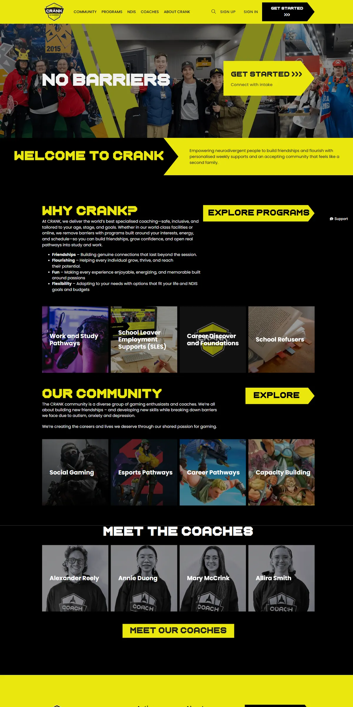 Crank homepage screenshot