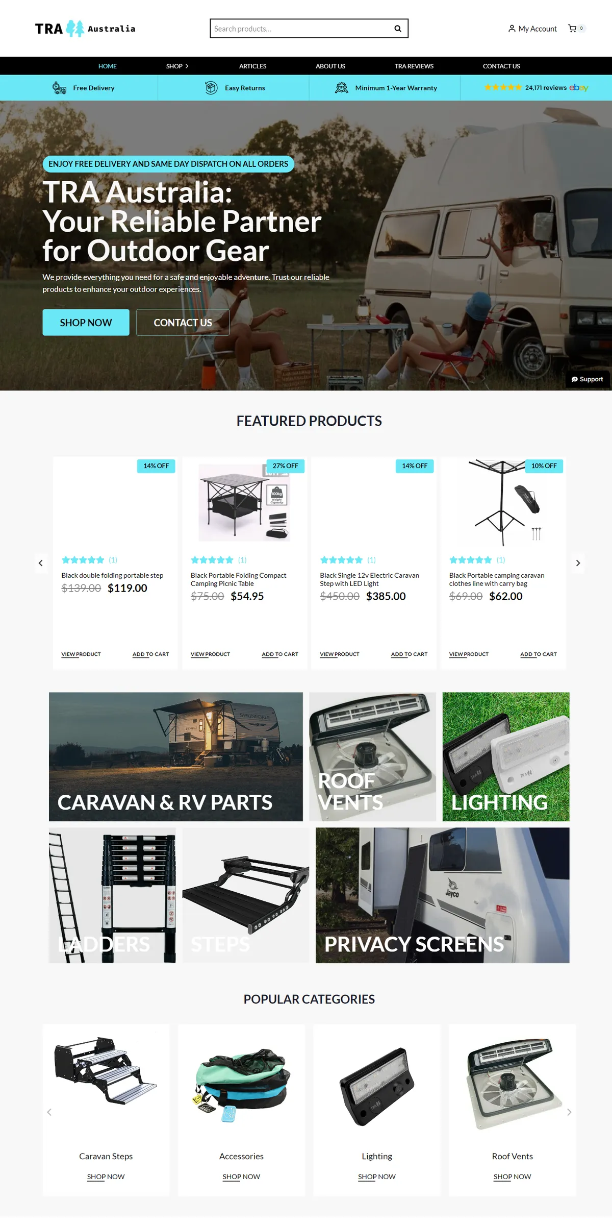 TRA Australia homepage screenshot